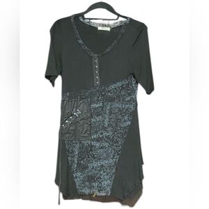 Hendi Plus Retro Patchwork Mixed Media‎ Mini Y2K Dress Size M